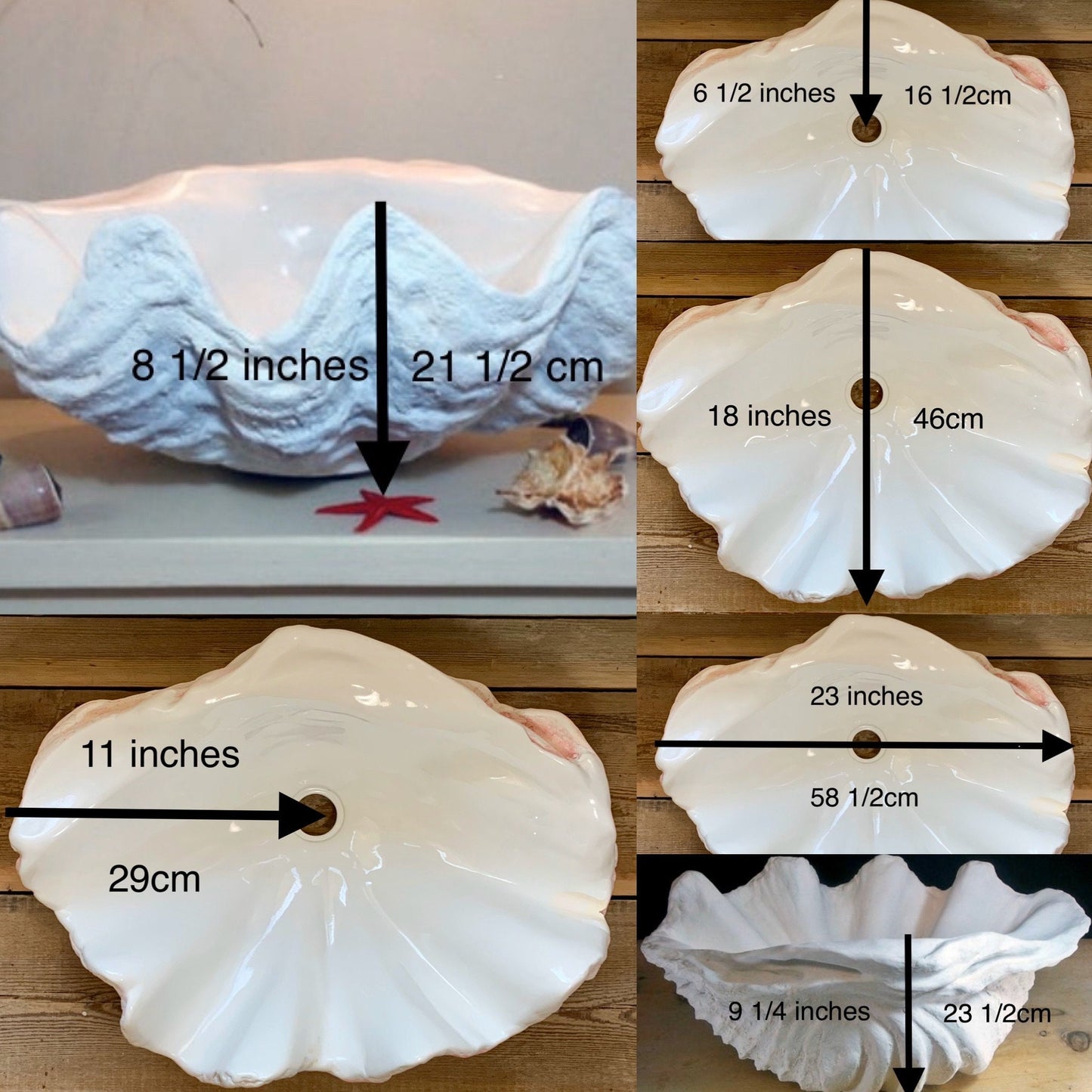 Medium Clam Shell Sink in Pure White
