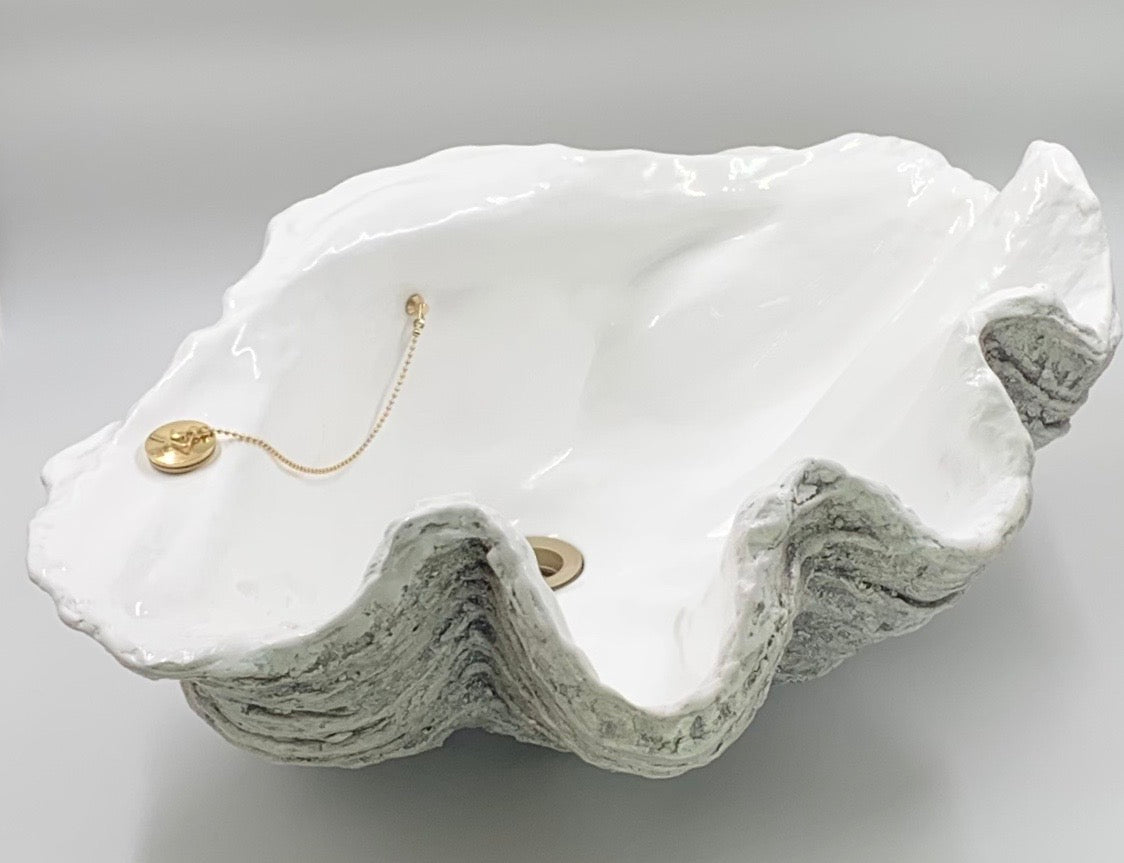 Large Clam Shell Sink in Grey – teemorrisshells