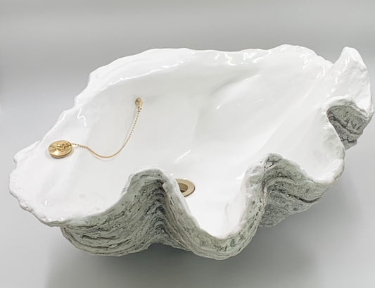 Large Clam Shell Sink in Grey