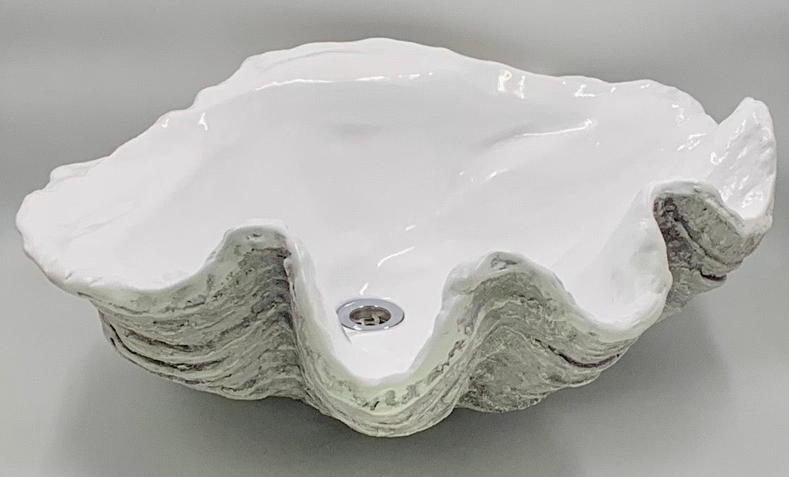 Large Clam Shell Sink in Grey