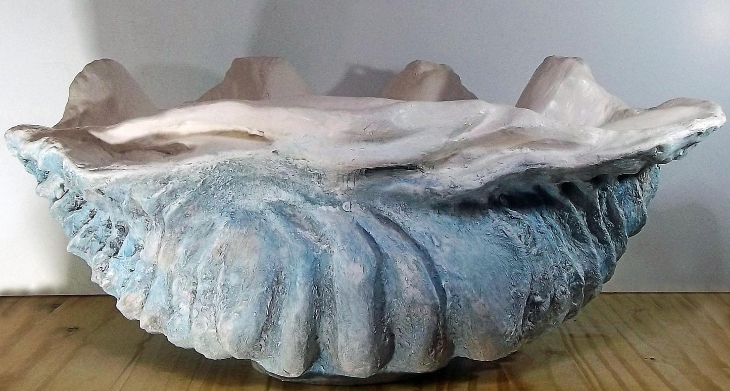 Extra Large Giant Clam Shell in Aquamarine Blue