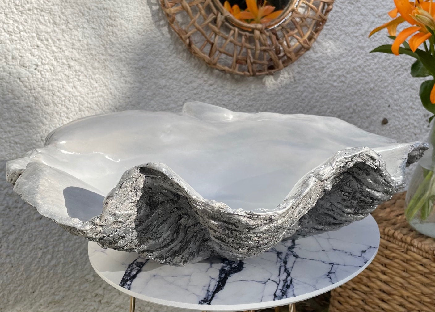 Clam Shell Bowl medium in Grey Shimmer