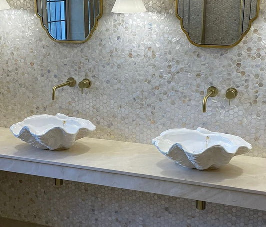 2 Small Clam Shell Sinks