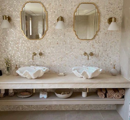 2 Small Clam Shell Sinks